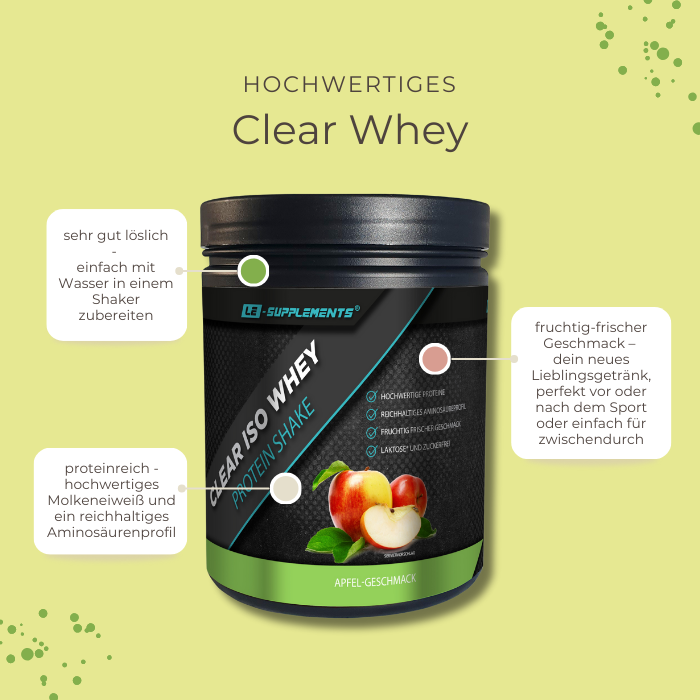 Dose mit Clear Whey Apfel Geschmack Vorteile