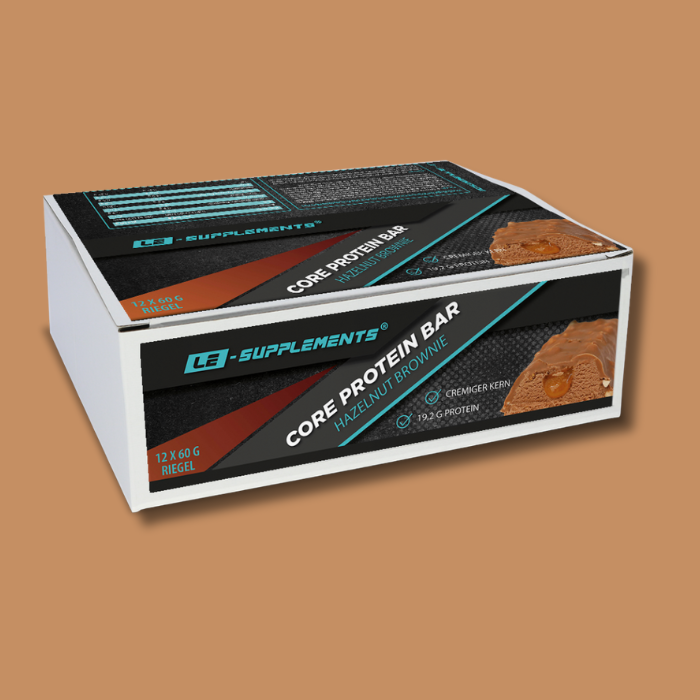 Core Protein Bar Hazelnut Brownie Display 12x60 g